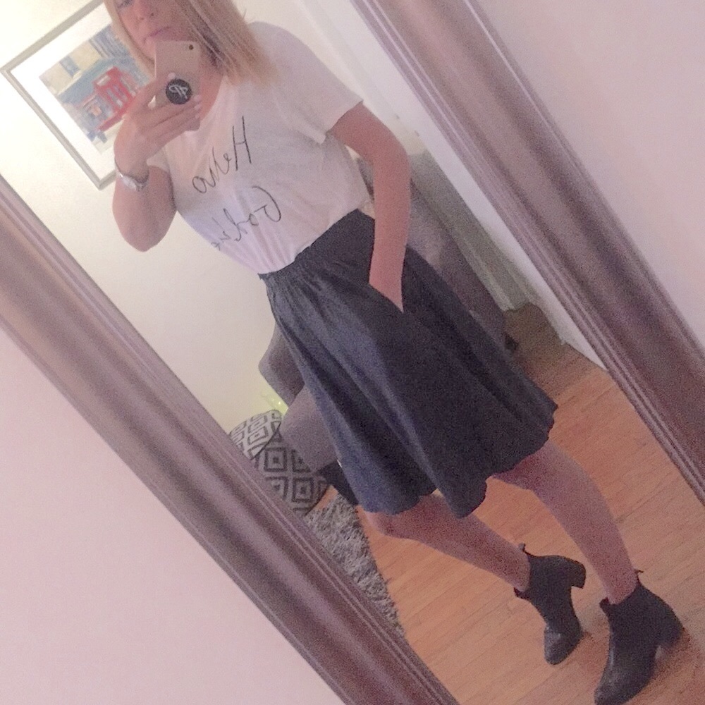 Black leather skirt